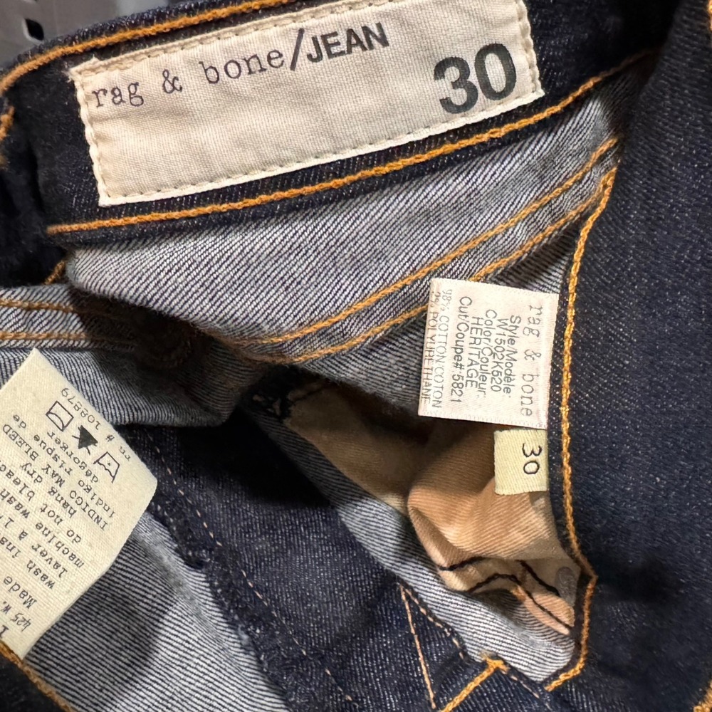 Rag & Bone Skinny Jeans Womens 30 Heritage Indigo Blue NEW W1502K520 Made In USA - Picture 6 of 9